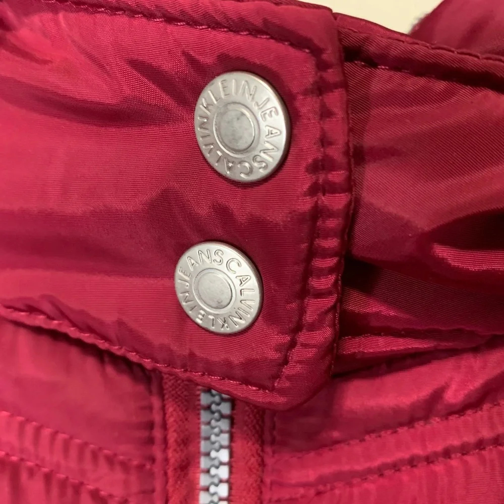 CALVIN KLEIN JEANS Girl's Puffer Hooded Fleece-Lined Coat - Size 8/10 (M)